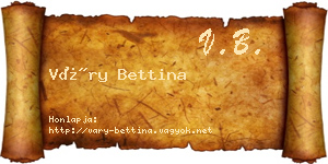 Váry Bettina névjegykártya